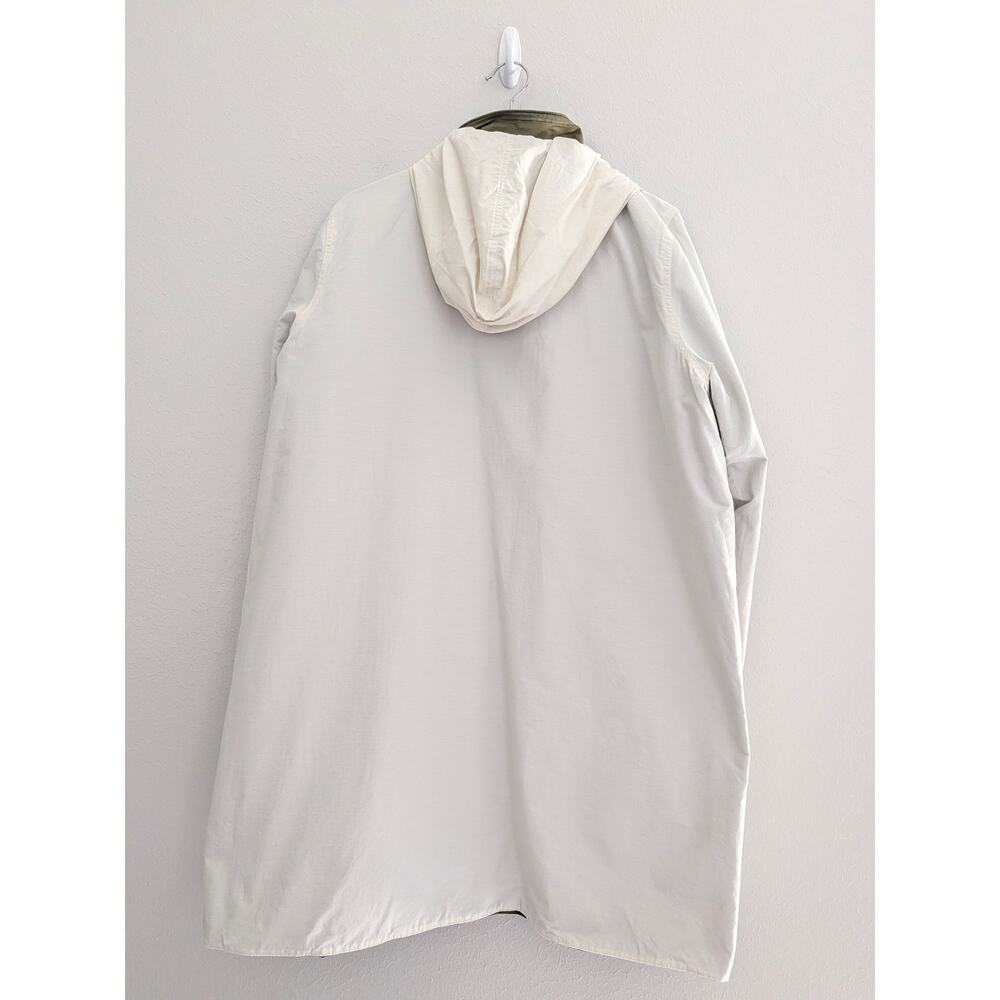 Eileen Fisher EUC Cotton Nylon Reversible Rain Hooded Coat Magnetic XL Jacket - Picture 5 of 8